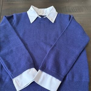 Peter Oliveira Blue Sweater with Collar
